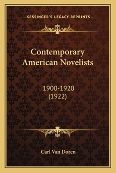 Paperback Contemporary American Novelists: 1900-1920 (1922) Book