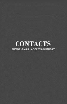 Contacts : Modern GREY Address Book and Birthdays Calendar with a-Z Tabs