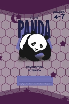 Paperback Lord Panda Primary Composition 4-7 Notebook, 102 Sheets, 6 x 9 Inch Purple Cover Book