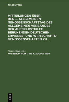 Hardcover Berlin, Vom 1. Bis 4. August 1899 [German] Book