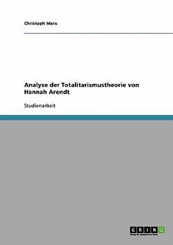 Paperback Analyse der Totalitarismustheorie von Hannah Arendt [German] Book