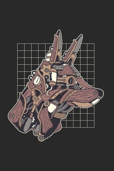 Notizheft: Blanko Notizheft mit Steampunk Wolfskopf |120 linierte Seiten | Softcover | ~ A5 Format | schönes Cover (German Edition)