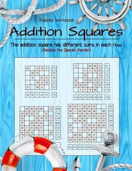 Paperback Addition Squares Puzzles: Deduce the Spaces (harder), The addition square has different sums in each row, column and diagonal, Workbook Large Si Book