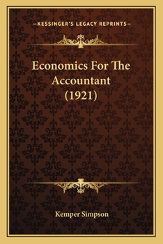 Paperback Economics For The Accountant (1921) Book