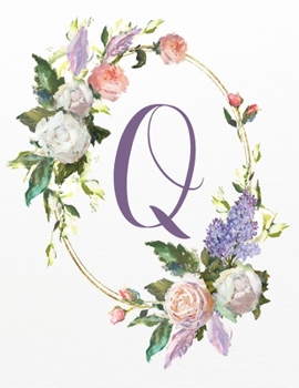 Q: White Pink Floral 3-Year Monthly Calendar 2020-2022 (White Pink Floral Alphabet Series - Letter Q)