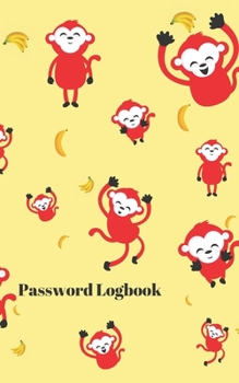 Paperback Password Logbook: Monkey Internet Password Keeper With Alphabetical Tabs - Pocket Size 5 x 8 inches (vol. 3) Book