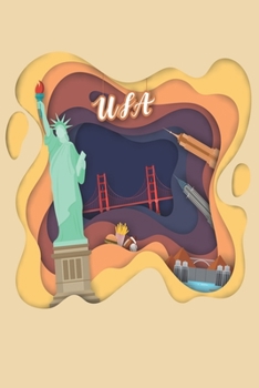 Paperback USA: Medium Size Notebook with Lined Interior and Daily Entry Ideal for Organization, Taking Notes, Traveling Journal Book