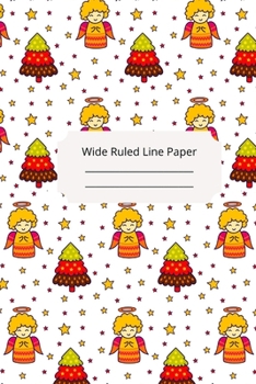 Cute Sleep Angel Theme Wide Ruled Line Paper
