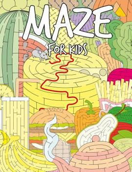 Paperback Maze for Kids: The Amazing Various Foods Mazes Puzzle Game Activity Books for Kids Book