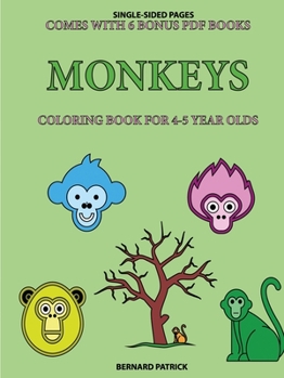Paperback Coloring Book for 4-5 Year Olds (Monkeys) Book