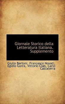 Paperback Giornale Storico Della Letteratura Italiana. Supplemento Book