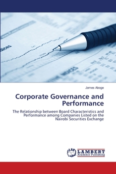 Paperback Corporate Governance and Performance Book