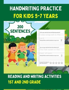 Paperback Handwriting Practice For Kids 5-7, 200 Sentences: Reading and Writing Activities For 1st and 2nd Grade Book
