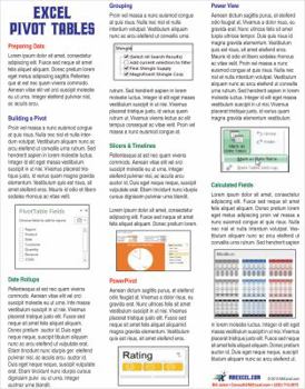 Excel Pivot Tables Laminated Tip Card: Pivot Table Tricks from MrExcel