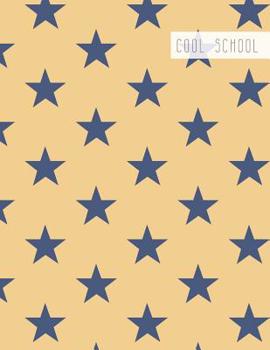 Paperback Cool School: Large College Ruled Notebook for Homework School or Work Buttery Yellow with Soft Blue Stars Book