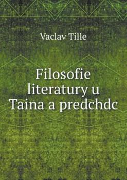 Paperback Filosofie literatury u Taina a predchdc [Czech] Book