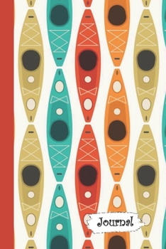 Journal: Red Blue Orange Kayak Diary with Blank Lined Notebook Paper