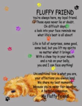 Paperback My Fluffy Friend - A Year With My Dog: 8.5x11 Sleeping Puppy Paw Prints Journal For Kids, Weekly Dog Care Tracker, Puppy Keepsake Notebook, Pet Memory Book