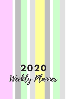 Paperback Weekly Planner: 52 week planner and month at a glance, Soft Pastel Candy Stripes Book