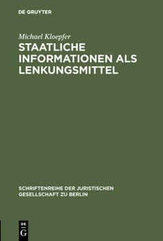 Hardcover Staatliche Informationen als Lenkungsmittel [German] Book