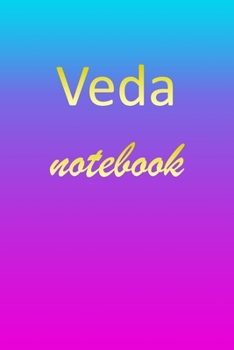 Paperback Veda: Blank Notebook - Wide Ruled Lined Paper Notepad - Writing Pad Practice Journal - Custom Personalized First Name Initia Book