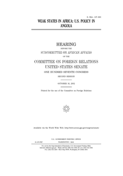 Weak states in Africa : U.S. policy in Angola