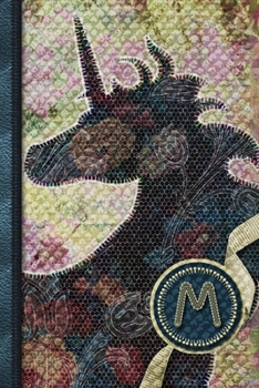 M: Magical Unicorn Initial Monogram Letter M Personalized Journal Notebook | Diary for Women and Girls