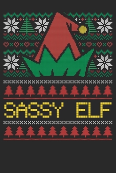 Paperback Gift Notebook: Christmas Sassy Elf 6x9 Dot Grid 120 Pages Book