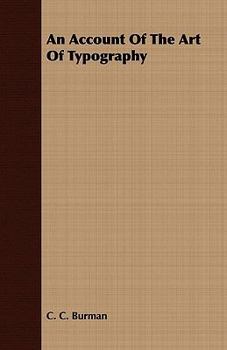 Paperback An Account of the Art of Typography Book
