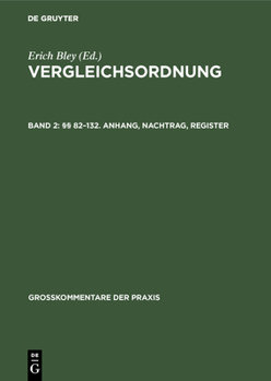 Hardcover §§ 82-132. Anhang, Nachtrag, Register [German] Book