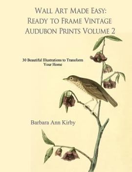 Paperback Wall Art Made Easy: Ready to Frame Vintage Audubon Prints Volume 2: 30 Beautiful Illustrations to Transform Your Home Book