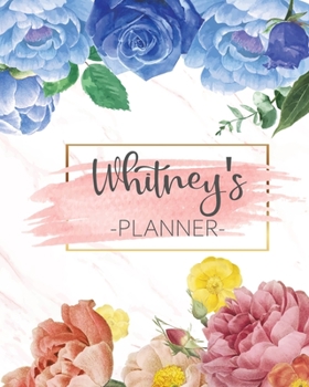 Whitney's Planner: Monthly Planner 3 Years January - December 2020-2022 | Monthly View | Calendar Views Floral Cover - Sunday start