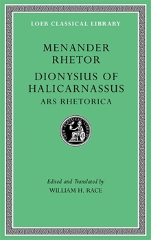 Hardcover Menander Rhetor. Dionysius of Halicarnassus: Ars Rhetorica Book