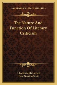 Paperback The Nature and Function of Literary Criticism Book