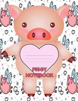 Paperback Piggy Notebook: Cute Pig Composition Book 7.44" x 9.69" 100 Pages Dot Grid Paper Book