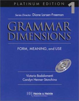 Paperback Grammar Dimensions 1, Platinum Edition: Form, Meaning, and Use Book