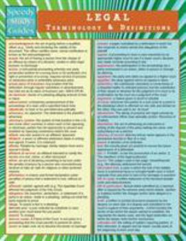 Paperback Legal Terminology and Definitions (Speedy Study Guide) Book