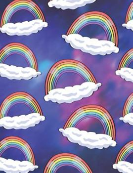 Paperback Rainbow Clouds in Outer Space Galaxy: outer space, funny rainbows, cartoon art, notebook Book