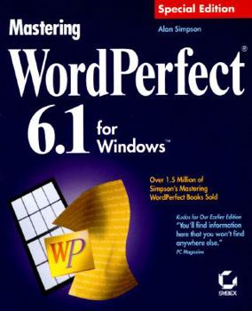 Paperback Mastering WordPerfect 6.1 for Windows Book