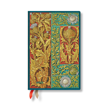 Paperblanks 2025 Wild Thistle Vox Botanica 12-Month Mini Day-At-A-Time Elastic Band 416 Pg 80 GSM