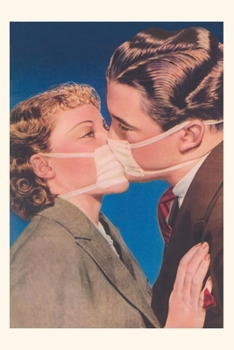Paperback Vintage Journal Couple with Masks Kissing Book
