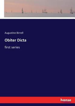 Paperback Obiter Dicta: first series Book