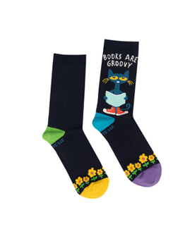 Gift Pete the Cat: Books Are Groovy Socks - Large Book