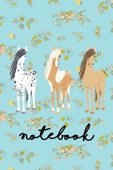 Paperback Notebook: Blank Lined Notebook (Horse and Floral Cover) Book