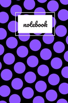 Paperback Black and purple polka dot print notebook: novelty notebook 6"x9" Book