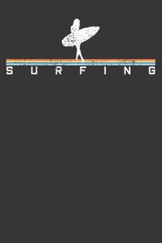Paperback Notebook: Surfer Surfing Surf Surfboard Vintage Retro Style Dot Grid 6x9 120 Pages Book