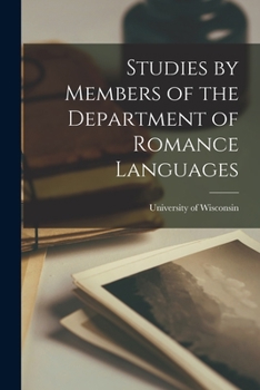 Paperback Studies by Members of the Department of Romance Languages Book
