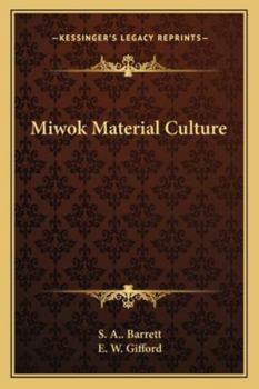 Paperback Miwok Material Culture Book