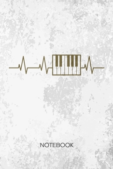 Paperback Bullet Dotted Journal: Piano Player Notebook Dotted Grid a5 6x9 120 Pages - Keyboard Planner Pianist Heartbeat Diary Piano Music - Instrument Book