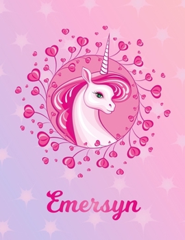 Paperback Emersyn: Emersyn Magical Unicorn Horse Large Blank Pre-K Primary Draw & Write Storybook Paper - Personalized Letter E Initial C Book